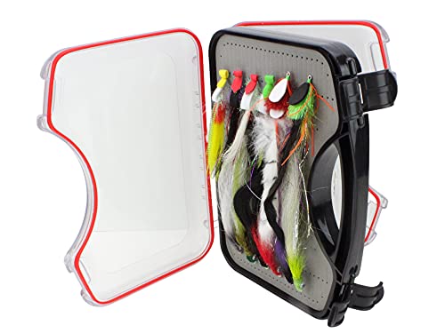 Wild Water Fly Fishing Mini Mega Freshwater/Saltwater Assortment, 30 Flies with Wild Water's Small Fly Suitcase