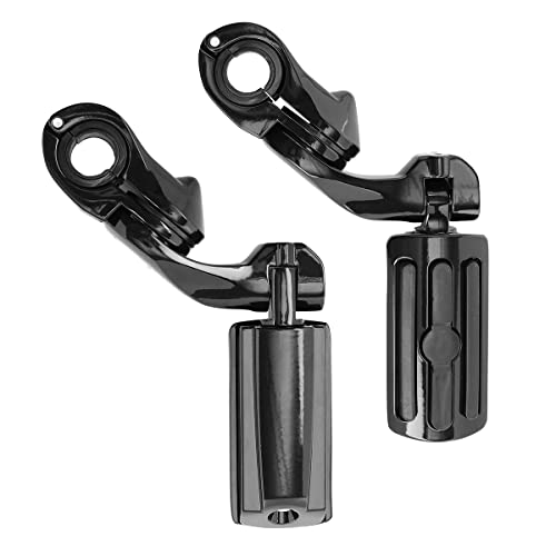 Hlmt Highway Pegs Motorcycle Medium Foot Pegs Foot Rest (Black) Compatible With Harley Road King Street Glide Honda Suzuki Kawasaki Yamaha Engine Guard Footpegs #TOP2