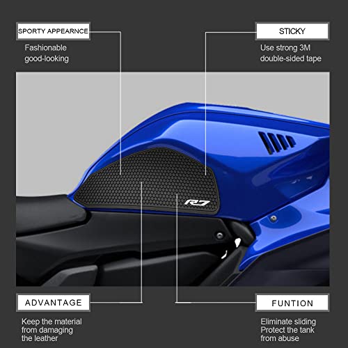 Image of for YZF R7 YZF r7 2025 2024 2023 2022 2021 Accessories Fuel Tank Pads Protect Motorcycle Fuel Tank Stickers Fuel Tank Protection Pads Knee Anti-Slip Pads Fuel Tank Grips Tank Pads(red)