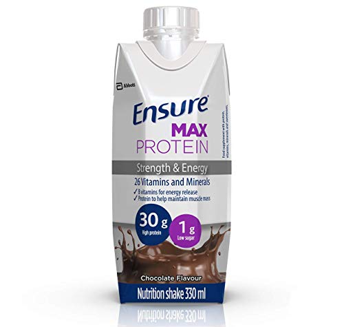 Ensure Max Protein Schokolade  Fertiger Shake mit 30 g Proteinen, Vitaminen & Mineralstoffen  Gluten- und laktosefrei  8 x 330 ml
