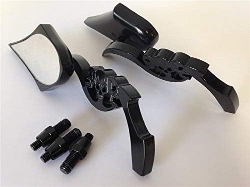 XKH- Motorcycle Black Billet Skull Blade Mirror Compatible with H-D Electra Heritage Sportster Glide [B00Y5MVI3M]