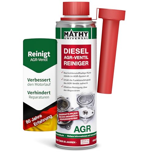 MATHY-AGR Diesel Abgasrückführventil Reiniger 300ml - Dieseladditiv zur Reinigung des Abgassystem - Cleaner reduziert Verkokung im AGR Ventil - Hochwirksames Kraftstoff Additiv für Dieselmotoren