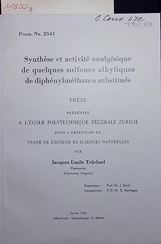 Synthese et activite analgesique de quelques sulfones alkyliques de diphenylmethanes substitues.