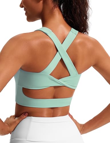 Image of Sports Bras for Women Criss-Cross Back Padded Workout Tank Tops Medium Support Crop Tops for Women