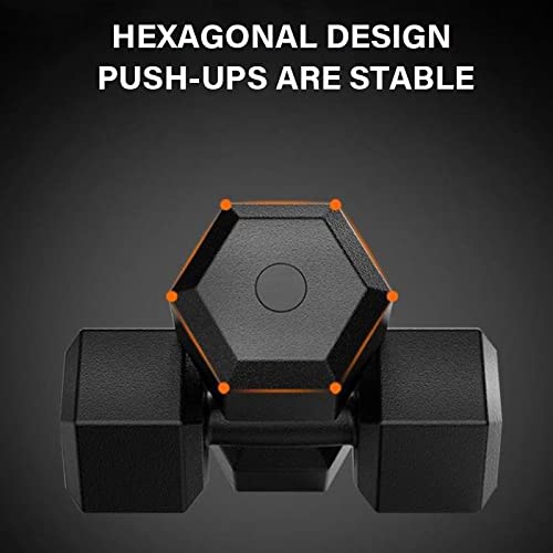 Image of FIT & FITNESS PVC Hex Fixed Dumbbells Set and Fitness Kit for Men and Women Whole Body Workout BLACK-(1KG X 2))