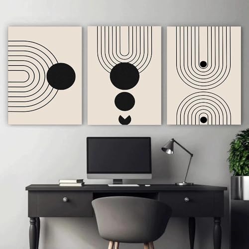 Impression D'Art Mural Style Rétro Minimaliste - Toile Bauhaus Géométrique 50x60