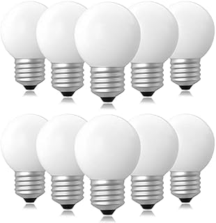 Bonlux 10-Pack 42W E27 Golf Ball Bulbs Dimmable, G45 ES Edison Screw Classic Mini Globe Round Light Bulbs Warm White 2700K P45 Golf Ball Bulb for Table Lamp, Chandeliers, Ceiling Fans Light