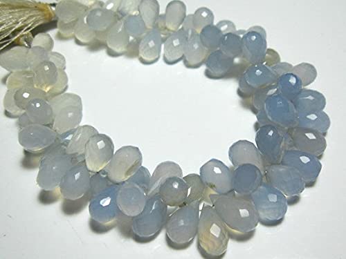 Chalcédoine bleue AA en gouttes facettées de qualité supérieure pour bijoux artisanaux