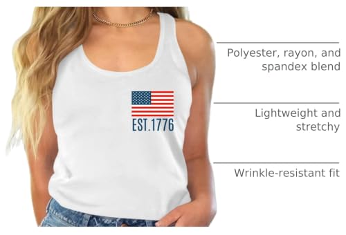 Image of Ithalt Womens American Flag Shirts 4th of July Outfits USA T-Shirt Patriotic Tank Shirt Fourth of July Sleeveless Tops