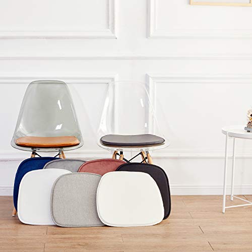 DORAFAIR 4er Set Stuhlkissen Leinen Eckig Sitzkissen Sitzauflage Gepolstert für Stühle in Haus und Garten, 39 x 38 x 1.7 cm, Grau - Image 8