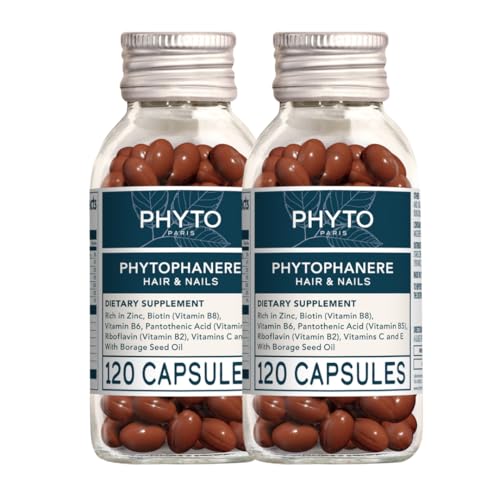 PHYTO Phytophanre Hair Growth Supplement - Biotin Omega 3 & 6 Vitamins B & C for Thicker Hair & Stronger Nails - 240 Capsules 4-Month Supply