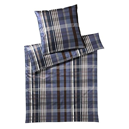 Joop! Mako-satin sängkläder uppsättning kontrollfärg havsstorlek 200 x 220 2 x 80 x 80 cm rutig