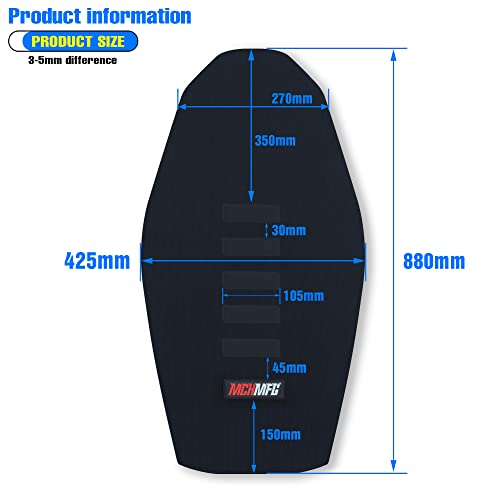 Mchmfg Universal Gripper Soft Seat Cover For All Bike Dirt Motorcycle Mx Cross Enduro (Black) #TOP3