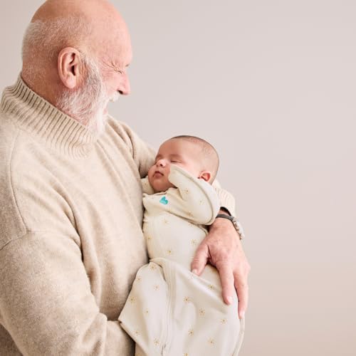 Image of Love To Dream Swaddle UP, Baby Sleep Sack, Twin Zipper For Easy Diaper Changes, Arms UP Position, Hip-Healthy, Lightweight & Breathable, Moderates Temperatures 24-27C, Small 1-3 Months, Golden