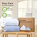 2-Pack Waterproof Crib Sheets for Boys, Girls - 52x28 Fitted Organic Cotton Baby Crib Sheets, Toddler Mattress Protector Cover, Washable, Soft & Durable Baby Bedding Essentials (Blue Flax)