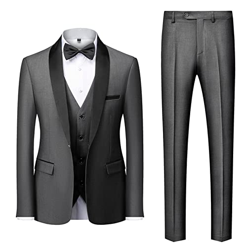Costume 3 pièces pour homme avec blazer élégant gilet et pantalon de mariage formel