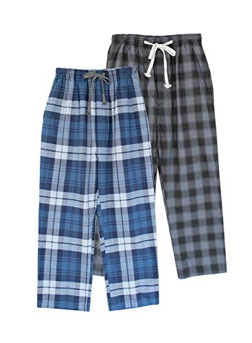 Big Boys Pajamas Pants 100% Cotton Plaid Pajama Lounge Bottoms Size 8 10 12 14 16