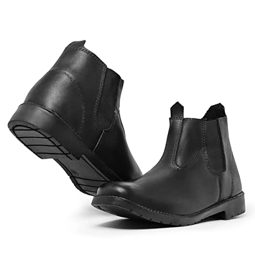 Botina Bota Masculina Couro Legitimo Solado Pneu Resistente (42, Preto)