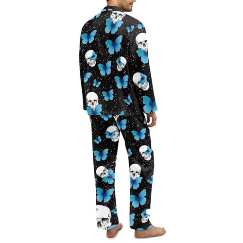 Micoklinlin Couples Matching Pajamas Sets Women's Long Sleeve Sleepwear Mens Button-Down Soft Loungewear Loose Pjs Set4