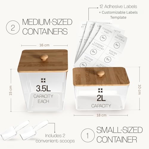 Image of Laundry Capsules and Dryer Sheets, Acrylic Laundry Room Containers, Organization Jars, Laundry Room Storage, Laundry Room Storage Jars for Laundry Room Organization