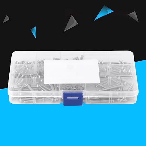 Kit tornillos acero inoxidable 304 hexagonal M4 210pcs miniatura 6