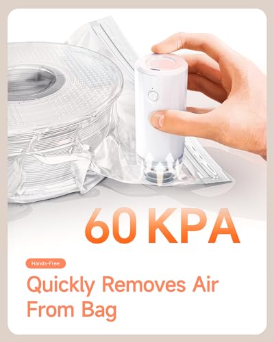 YOOPAI Filament Vakuumbeutel Kit mit Automatische Pumpe, 20 Filament Aufbewahrung Beutel 38 * 33 cm 1.75mm 3D-Druck Filamente, Upgrade-Ventil Dichtung Clips, Staub- und Feuchtigkeitsschutz – Bild 5
