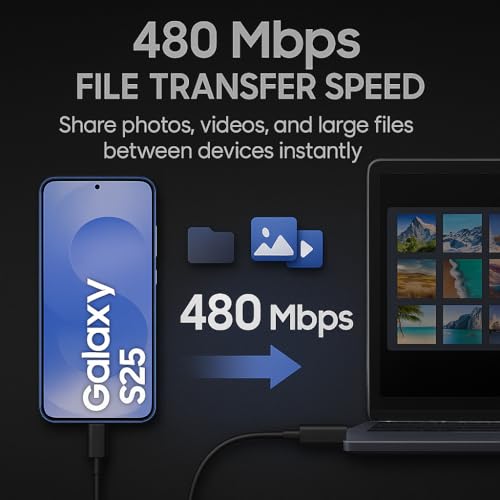 Image of 25W Original Type C to C Super Fast Charging Cable Compatible with A /M /F /S /Z /flip /fold /36 /35 /34 /16 /15 /14 /05 /05s /06 /55 /56 /54 /33 /S25 /S24 /S23 /S22 /S21 /S20 /ultra /plus /fe /Edge, Black