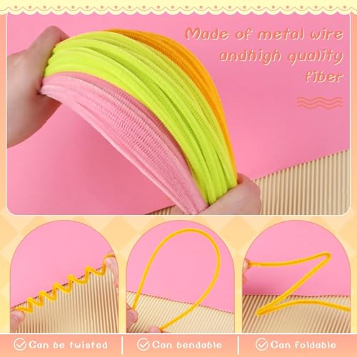 Image of Chenille Stems Pipe Cleaners for Flower Making for Craft Projects and Decorations (Golden Yellow Color, 100pc Pack)