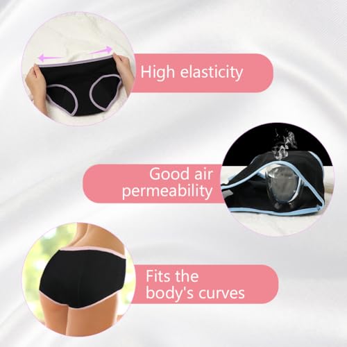 HOTUT sous-Vêtements Menstruels pour Adolescents, Lot de 3 Culottes Absorbantes en Coton et Anti-Fuite, 3 Couches de Tissu, Lavable et Extensible pour Les Filles de 10 à 16 Ans(L) – vue 7