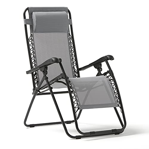 KG KITGARDEN - Tumbona Plegable Multiposiciones Jardin/Terraza, 90x65x114cm, Gris Claro, Osaka Plus,...