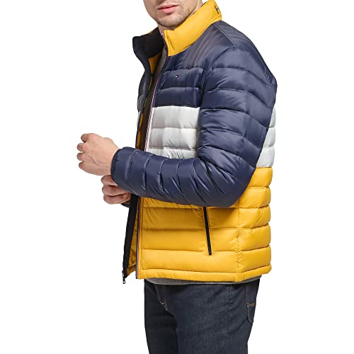 Image of Tommy Hilfiger Mens Embroidered Logo Puffer Jacket