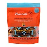 Pawvanti Peanut Butter Blueberry Soft and Chewy Dog Treats, Natural Ingredients, No Artificial Flavors or Preservatives