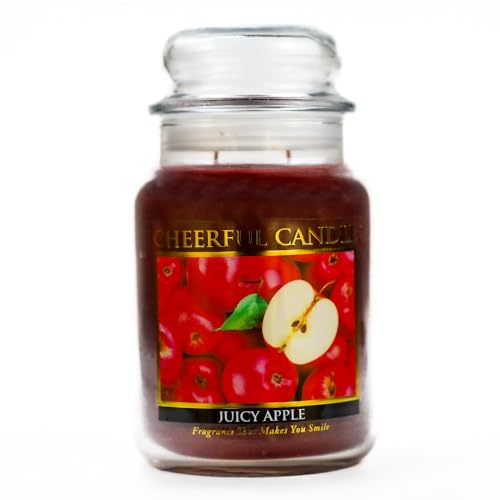 A Cheerful Giver A Alegre dador Juicy Apple Vela en Tarro, Rojo, 24-Ounce