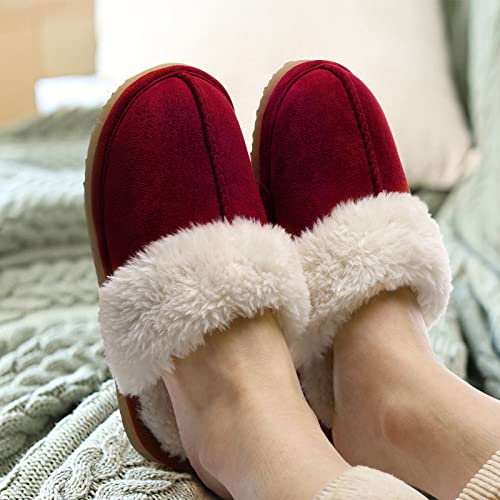 Image of Litfun Women's Fuzzy Memory Foam Slippers Fluffy Winter House Shoes Indoor and Outdoor