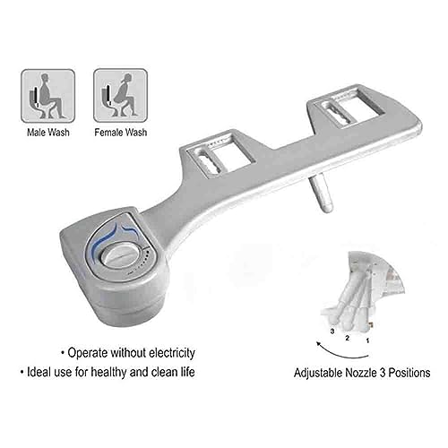 Image of BRANCO Bidet Seat Attachment, Western Toilet Spray, Front and Rear Wash, Adjustable Position, White