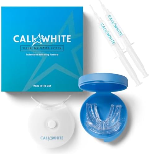 Cali White Teeth Whitening Strip Kit with LED Light — main product photo from Amazon listing (ASIN B0719D35GM)
