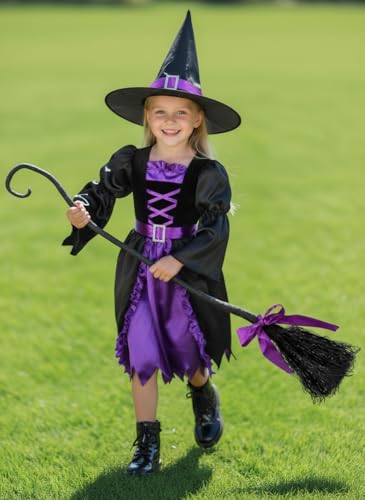 Disfraz de Bruja Morado con Luces para Niñas miniatura 3
