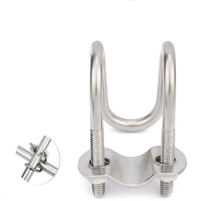 1pcs M6 stainless steel double U-clamp u-screw cross U-bolt special pipe buckle for aquaculture - (Thread Diameter: M6, Length: 22x60mm)