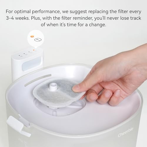 Image of Cheerble Pumpless Pet Water Elfin Fountain E1 /E1+ /D1 /D1PRO Replacement Filter-8-Pack