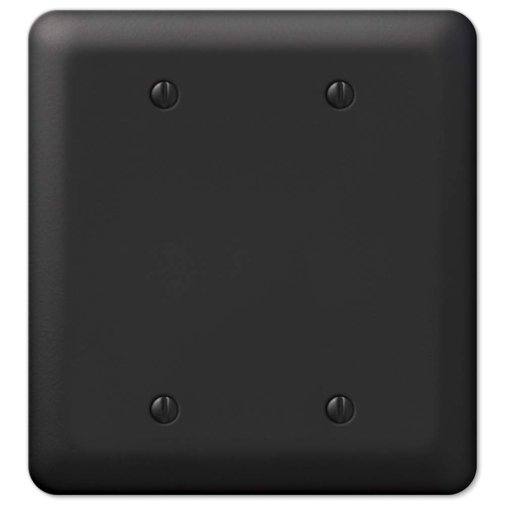 Placa de pared ciega AMERELLE Devon de 2 ventanas de acero color negro para hogar 8