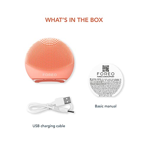 FOREO Luna 4 go Facial Cleansing Brush & Firming Face Massager - Premium Face Brush - Enhances Absorption of Skin Care Products - Simple Face Care Travel Accessories - All Skin Types - Peach Perfect