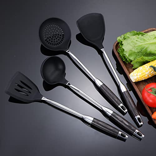 Nonstick Wok Spatula And Ladle,Skimmer Spoon Tools Set - 16In Heat Resistant Silicone Wok Spatulas Set For Nonstick Cookware - Bpa Free Cooking Utensils Set #TOP2