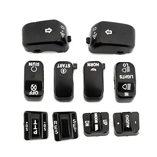 Motorcycle Hand Controls Switch Housing Buttons Cap for Harley Electra Road Tri Glide 1996-2013 (Black)