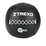 TREXO Wall Ball 5kg - 15kg Trainingsball - umweltfreundliches Mattes Leder, rutschfest, ideal für Cross-, Kraft- und Konditionswürfe gegen die Wand - langlebig, sicher, Vereinsqualität (12 kg)