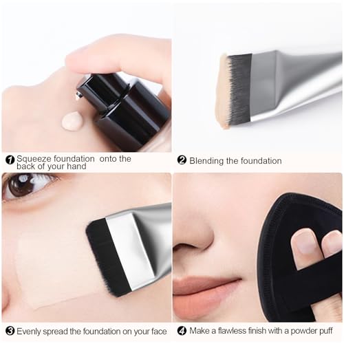 image for BEAUTYFACTOR Flat Foundation Brush,Korean Makeup Brush Spatula Facial 