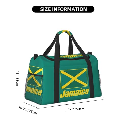 Jamaican flags Print Foldable Carry On Tote Large Capacity Hand Carry Bag for Airplane Weekend Getaways4