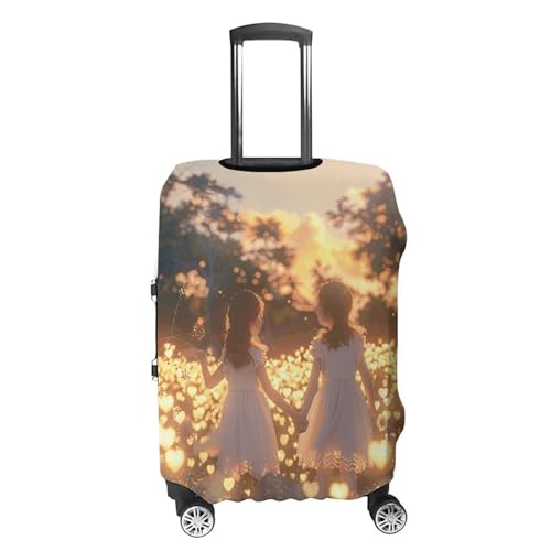 Travel Luggage Cover Spandex Suitcase Protector Washable Baggage Covers Girls Holding Hands Elastic Scratch-Resistant Luggage Cover Protector Fits 18-32 Inch Luggage4