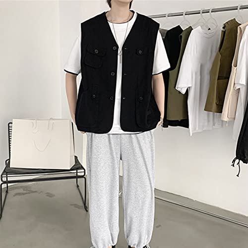 Chaleco sin mangas hombre Kelsiop holgado ropa Harajuku 5