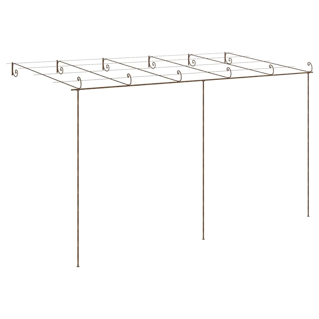 Pergola da giardino, marrone antico, 6 x 3 x 2,5 m, ferro