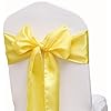 Amazon.com: ZSJFMF Pack of 50 Satin Yellow Chair Sashes Bows 7 X 108 Inch Universal Chairs ...